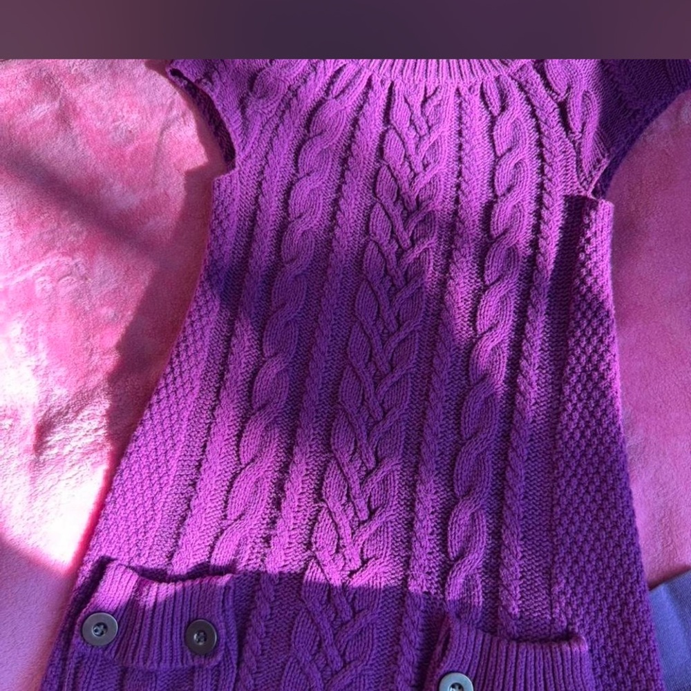 Style & Co. Vibrant Purple Cable Knit Sweater